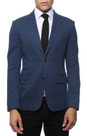  Style#-B6362 Mens Blue Blazer - Blue Sport Coat  - Casual Slim