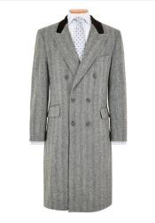  Mens Double Breasted Chesterfield Overcoat Wool And Cashmere Topcoat