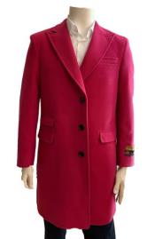  Mens Overcoat - Three Quarter Car coat + Pink