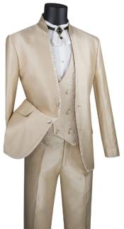  Banded Collar Suit - Mandairn Suit - No Collar Suit - 