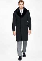  Fur Collars Mens Overcoat - Mens