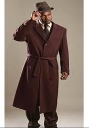  Brown Belted Overcoat - Wool And