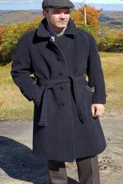  Charcoal Grey Belted Overcoat - Topcoat - Full Length Mens Coat - Mens Longs Coat