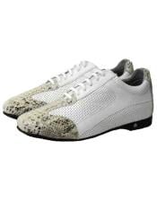  Mens Genuine Python and Calf Leather Rubber Sole Shoes