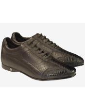  Mens Genuine Ostrich Leg and Calf Leather Faded Tone on Toe Rubber