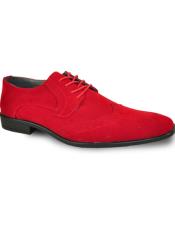  Mens Wide Width Dress Shoe Red