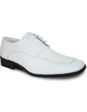  Mens Wide Width Dress Shoe White Matte