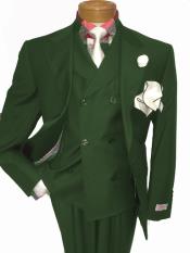  Mens Two Button Single Breasted Notch Lapel Suit Hunter Green