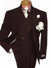  Mens Two Button Single Breasted Notch Lapel Suit Dark Brown