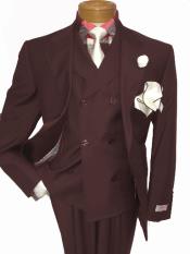  Mens Two Button Single Breasted Notch Lapel Suit Brown
