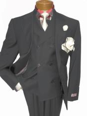  Mens Two Button Single Breasted Notch Lapel Suit Light Grey