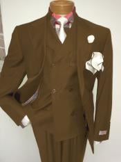 Mens Two Button Single Breasted Notch Lapel Suit Tan