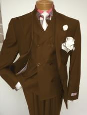  Mens Two Button Single Breasted Notch Lapel Suit Beige