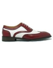  1920s Shoes - Gangster Shoes - Spectator Dress Shoes For Men Red