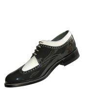  1920s Shoes - Gangster Shoes - Spectator Dress Shoes For Grey ~