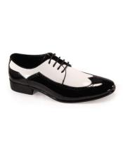  1920s Shoes - Gangster Shoes - Spectator Dress Shoes For Black ~