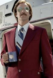  Ron Burgundy Suit - Light Burgundy Color Vested Suit