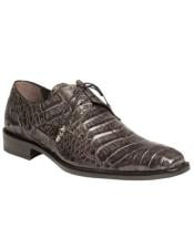  Mens Mezlan Genuine Crocodile with Crocodile-Wrapped Tassels Shoes Grey