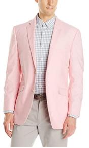  Style#-B6362 Mens Chambray Sportcoat - Chambray Blazer - Summer Cotton Blazer Pink