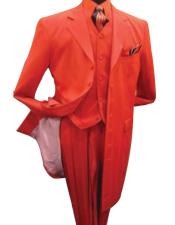  Red 3 Piece Vested Zoot Fashion Prom ~ Suit Long Custom