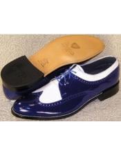  Mens Stacy Baldwin Spectator Shoes Royal and White