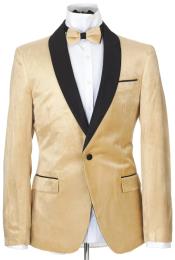  Style#-B6362 Champagne Velvet Tuxedo - Ivory Dinner Jacket