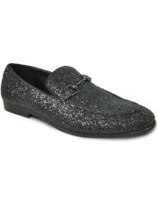  Shiny Dress Shoe - Glitter Sequin Flashy Prom Shoes + Black Shoe