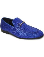  Shiny Dress Shoe - Glitter Sequin Flashy Prom Shoes + Blue Shoe