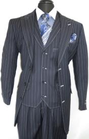  1920s Suit - Gangster Suits - Bold Pinstripe Zoot Suit  Pleated