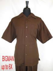  Style# Fortino Landi M2954 Shirt + Pant Set Brown