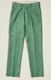  Linen Flat Front Pants — True Green Colors