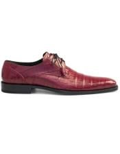  Mezlan Anderson Mens Shoes Red Exotic Caiman Crocodile Oxfords