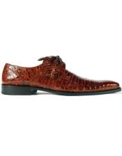 Mezlan Anderson Mens Shoes Sport Rust Exotic Caiman Crocodile Oxfords