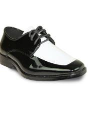  Mens Gangster Shoes Men Dress Oxford Shoe For Men Perfect For Wedding Formal Tuxedo Black / White Patent