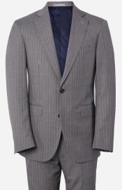  Grey And Pink Pinstripe Suit - Gray Stripe Mens Suit