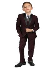  Boys Burgundy Suit - Burgundy Toddler Suit