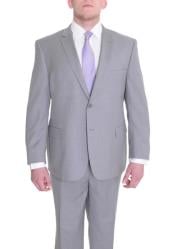  Suits For Big Belly Solid Gray - Wool