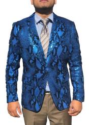  Snakeskin Blazer - Snakeskin Jacket Blue