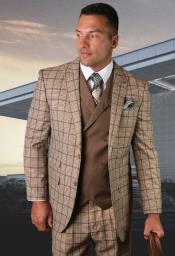  Statement Brand Suit - Pattern Fashion Suit With Double Breasted Vest