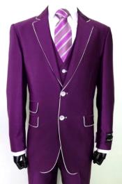  Purple Suit and White Trim - Purple Tuxedo