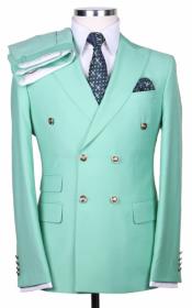  Slim Fitted Cut Mens Double Breasted Blazer - Lime Double Breasted Sport Coat