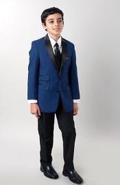  Boys Slim Fit Suits - Kids Blue Slim Fit Suit