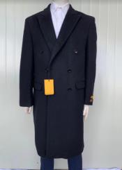  Mens Full Length and Cashmere Overcoat - Winter Topcoats - Black Coat