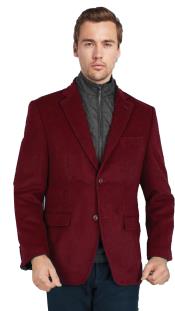  Mens Cashmere Blazer - 10% Cashmere Burgundy Color Sport Coat With Removable