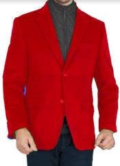  Mens Cashmere Blazer - 10% Cashmere Red Color Sport Coat With Removable