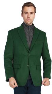  Mens Cashmere Blazer - 10% Cashmere Olive Color Sport Coat With Removable