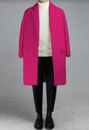 Mens Pink Overcoat - Three Quarter Length
