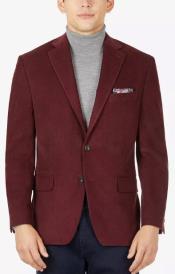  Style#-B6362 100% Cotton Stretch Mens Modern-Fit Corduroy Burgundy Blazer