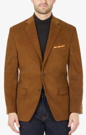 Style#-B6362 100% Cotton Stretch Mens Modern-Fit Corduroy Brown Blazer