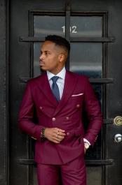  Slim Fitted Cut Double Breasted Suits